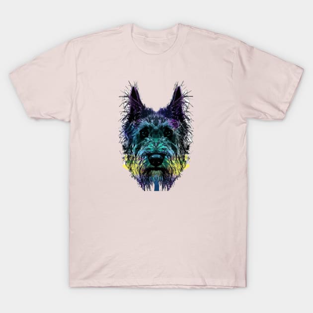 Irish Wolfhound Sighthound Minimal Artwork T-Shirt by Furrban